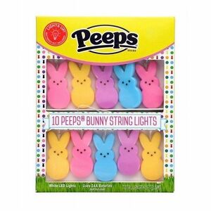 Peeps Bunny Indoor 5’ Battery Operated LED String Lights NEW!!